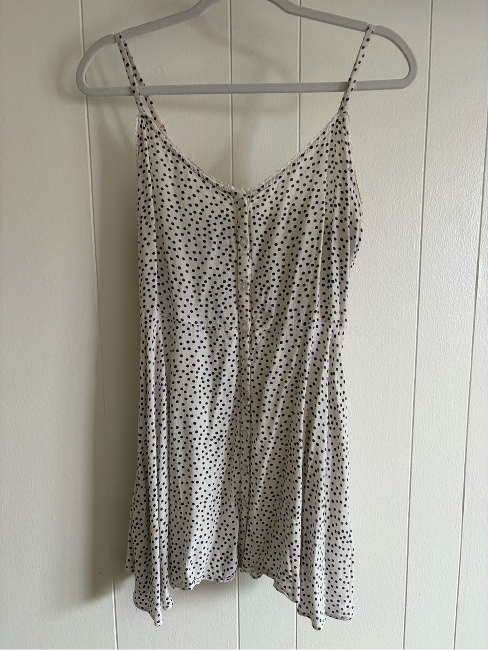 Cleobella White Mini Dress with Black Dot Print